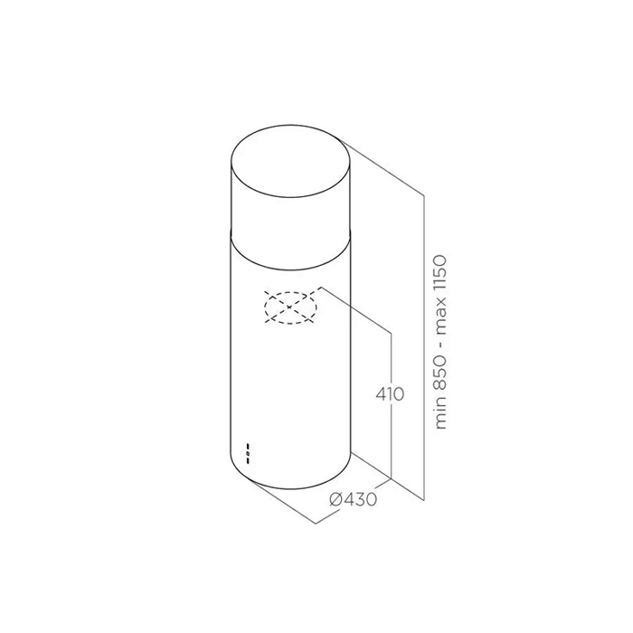 Aporrofitiras Nisida Elica Tube Pro Island IX/A/43 Inox 43 cm C